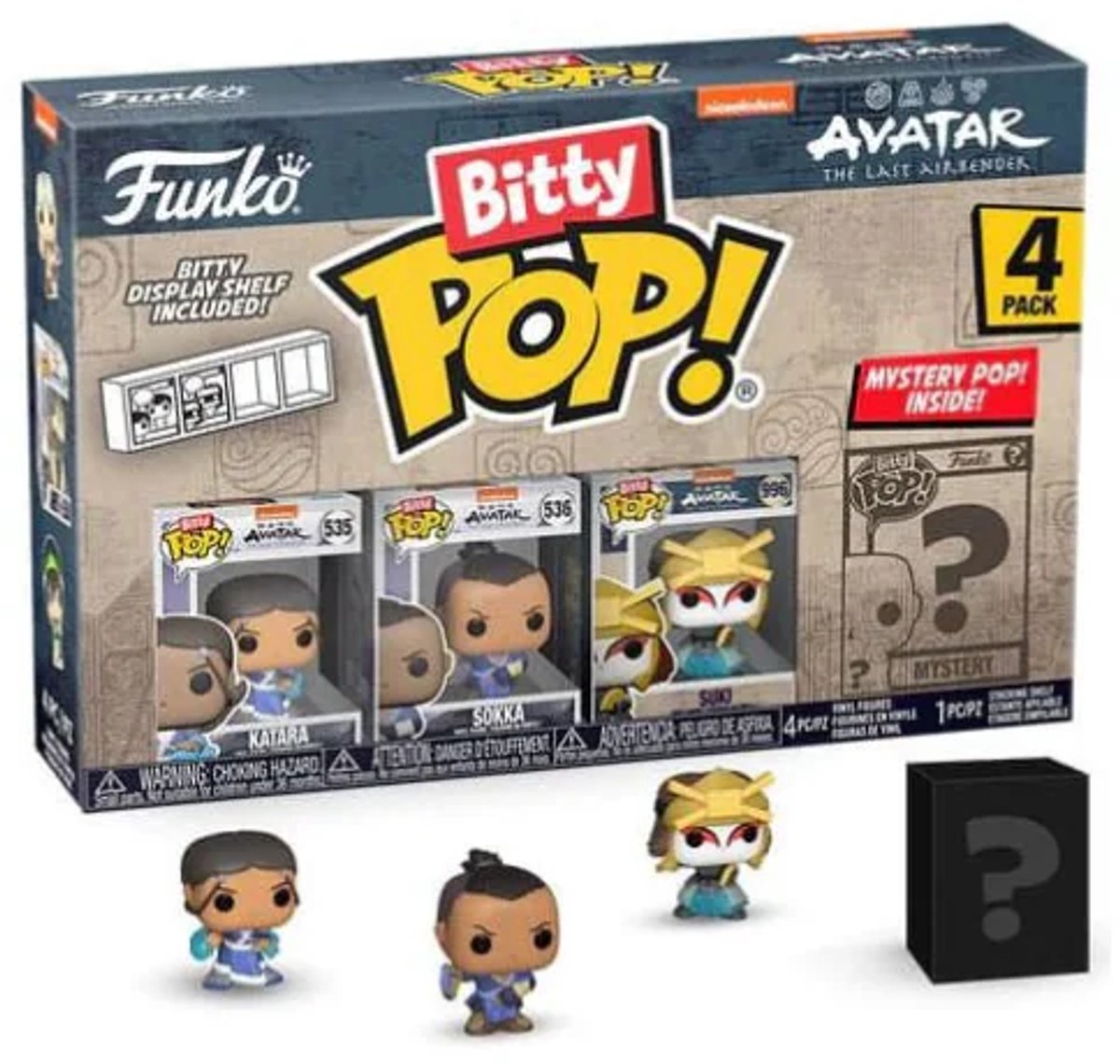 Funko Katara, Sokka, Suki e Mystery Chase: bitty pop! - avatar l'ultimo dominatore dell'aria - 2 cm