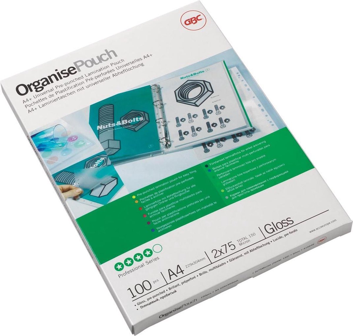 Buste per plastificazione Gbc - per documenti A4 - 150 micron - 100 pezzi - lucida
