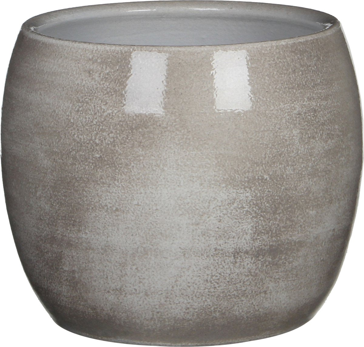 Maceta decorativa de mica - gris claro - cerámica - d20 x h18 cm - maceteros de interior
