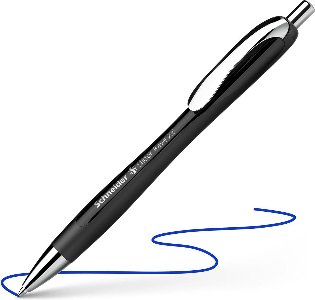 Schneider Writing Instruments Bolígrafo Schneider Slider Rave, extra ancho, tinta azul, negro, 5 unidades