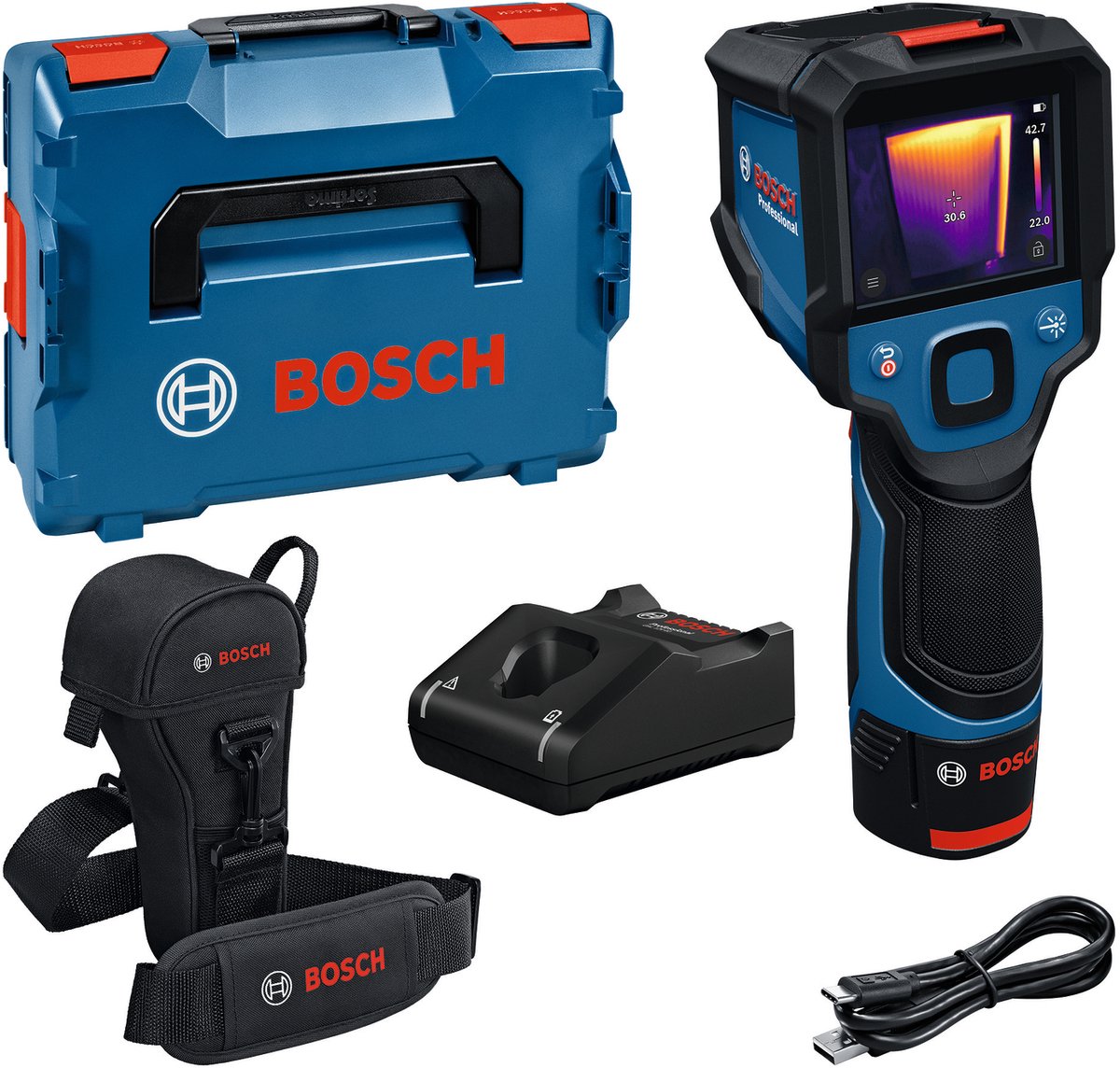 Bosch professional gtc 12v-450-13 - warmtebeeldcamera - inclusief 12v accu - lader - l-boxx