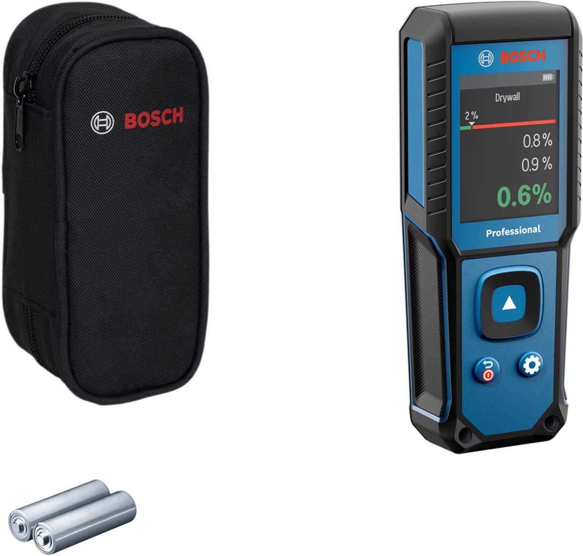 Misuratore di umidità dei materiali Bosch Blue GMM 1-15 | 2x batteria 1,5 V lr6 (aa) + custodia - 0601078200
