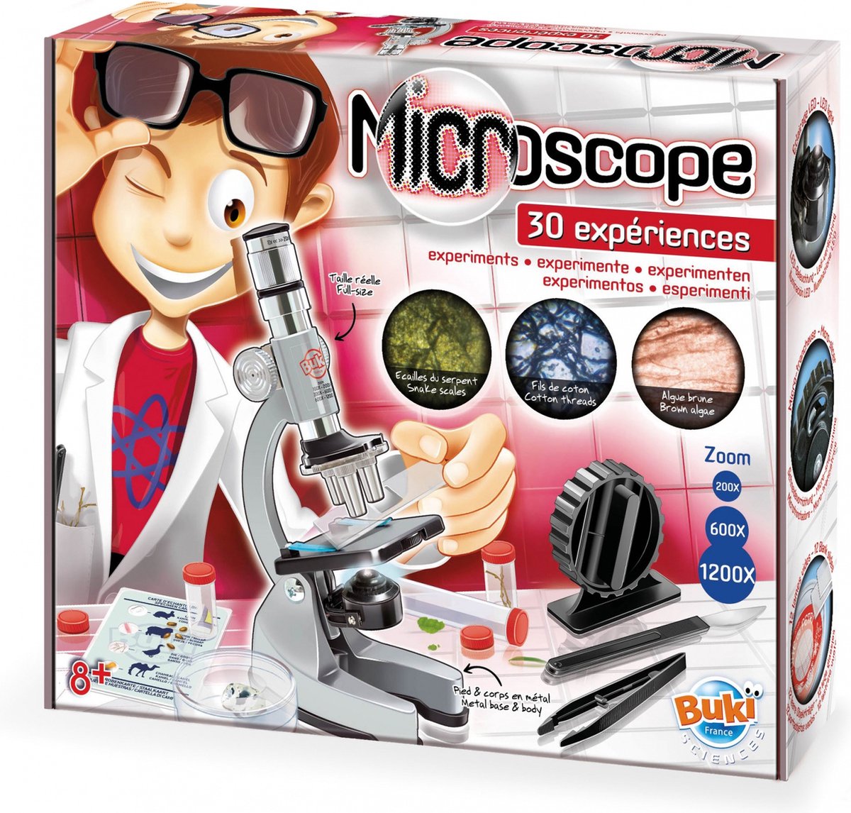 Buki france buki - microscopio per bambini - 30 esperimenti - ingrandimento x1200 - giocattoli educativi