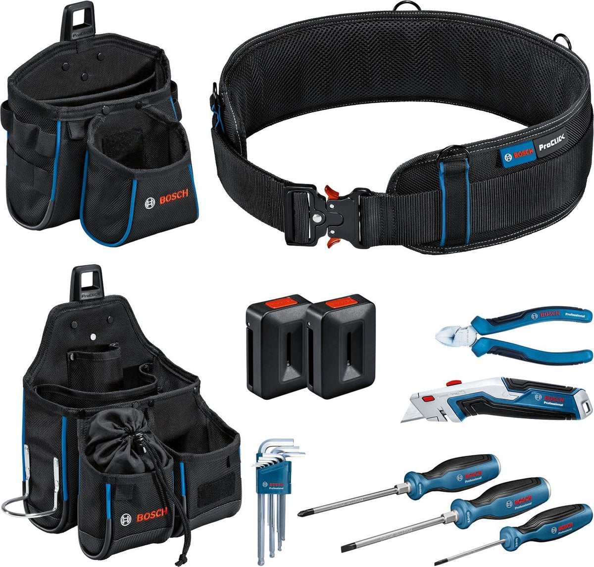 Cinturón de herramientas Bosch professional proclick con juego de herramientas manuales - 1600a02h5c