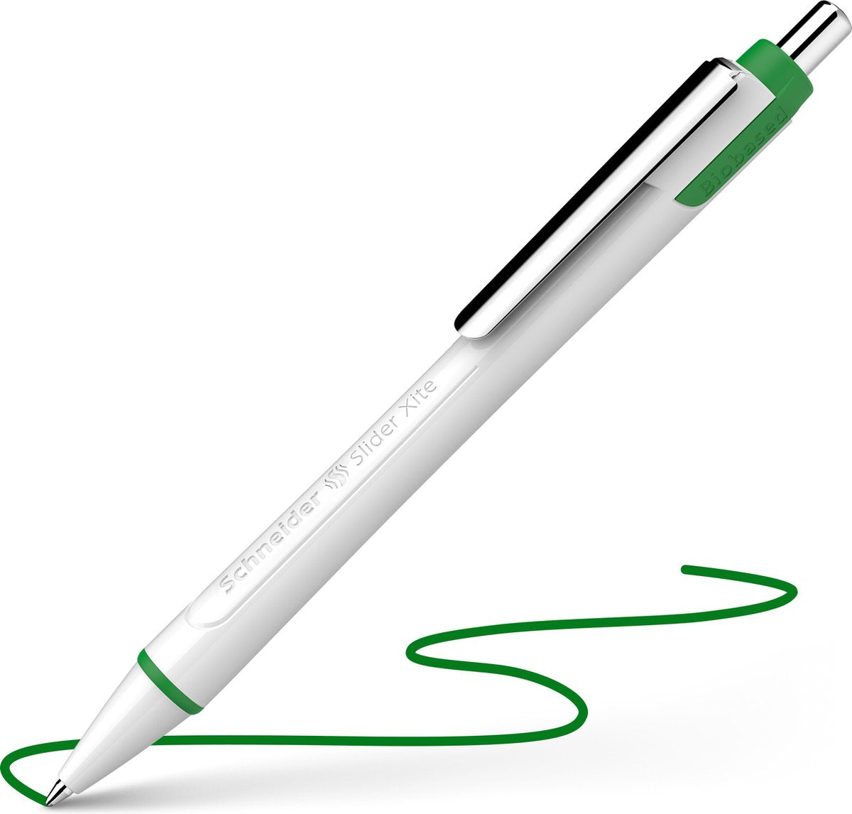Bolígrafo schneider de instrumentos de escritura Schneider - slider xite - punta xb - ancho de trazo 0,6 mm - verde - 10 piezas - s-133204-10