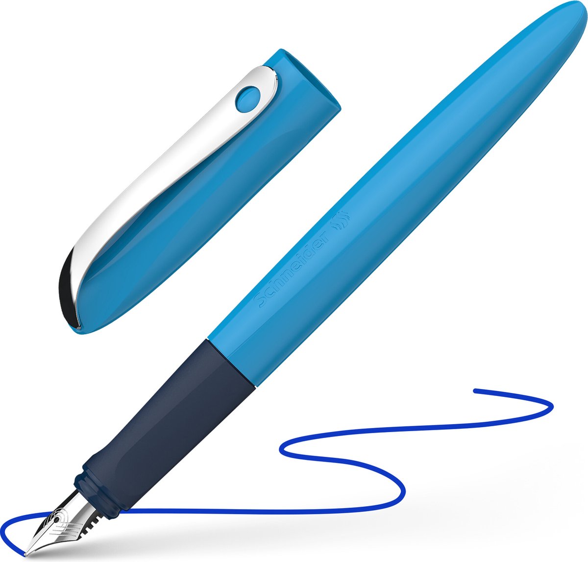Pluma estilográfica Schneider stationery schneider - ondulada - punta a - color barril azul - en estuche de cartón - s-162113