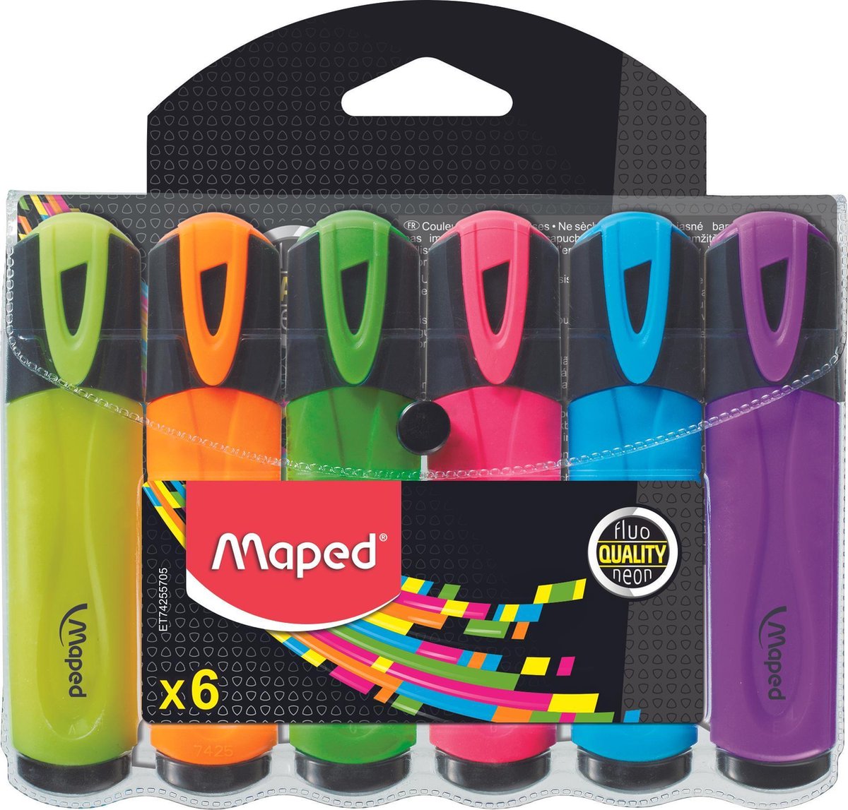 Maped office fluo pep's tekstmarker classic - assorti kleuren - in etui x 6