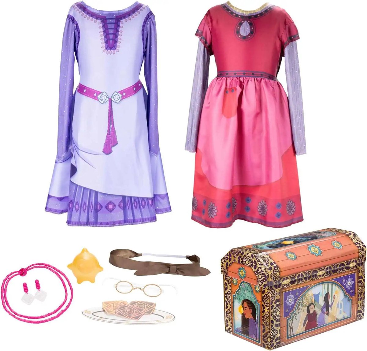Travestimento Disney Wish Asha e Dahlia, custodia da 9 pezzi