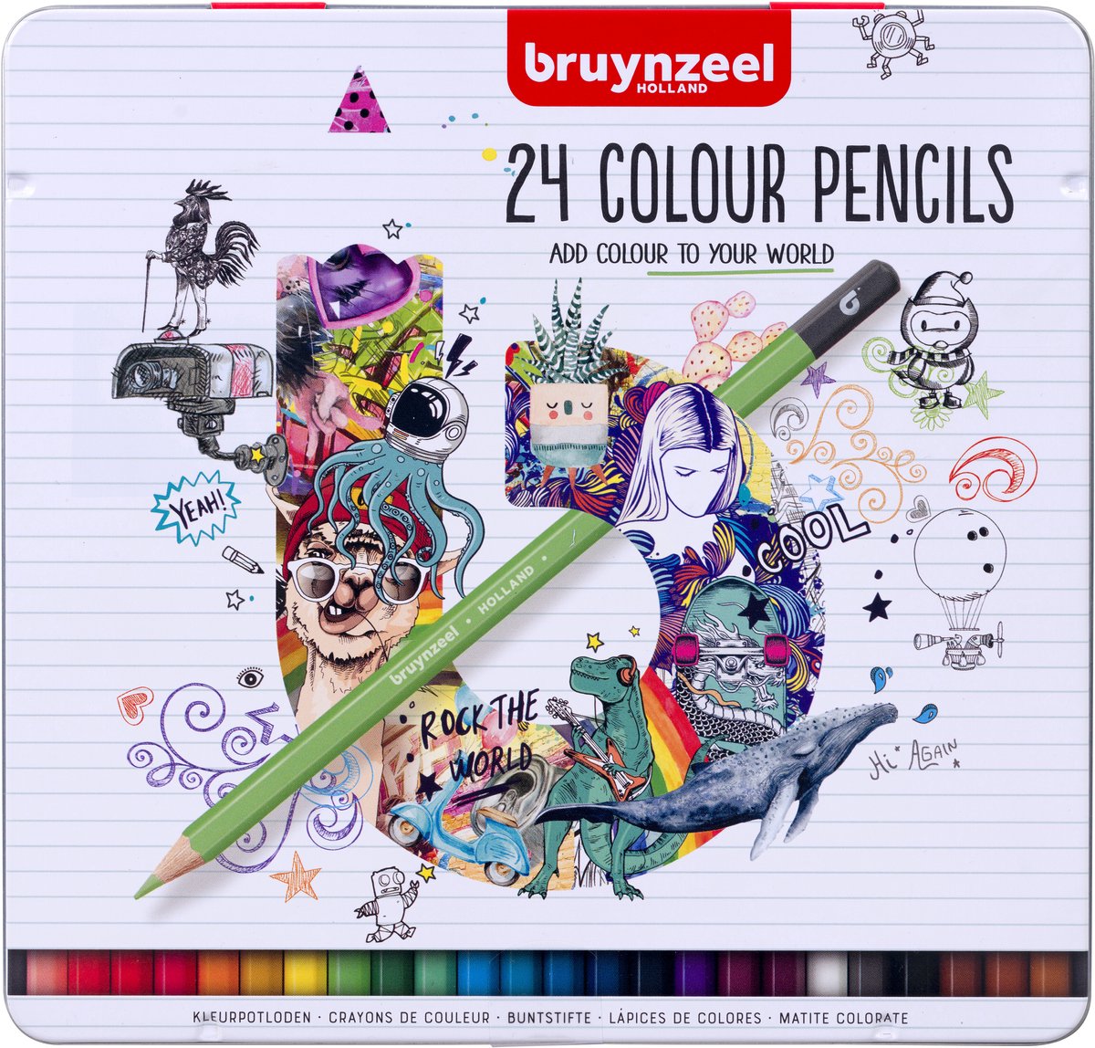 Pencille colorate Bruynzeel Can, 24 colori