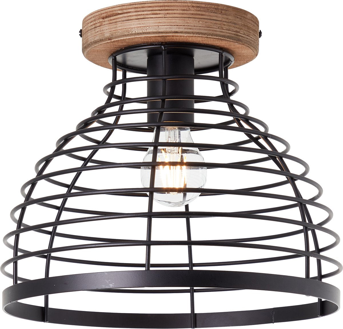 Brilliant avia - lampada da soffitto - e27 max 1x40w - colore legno nero