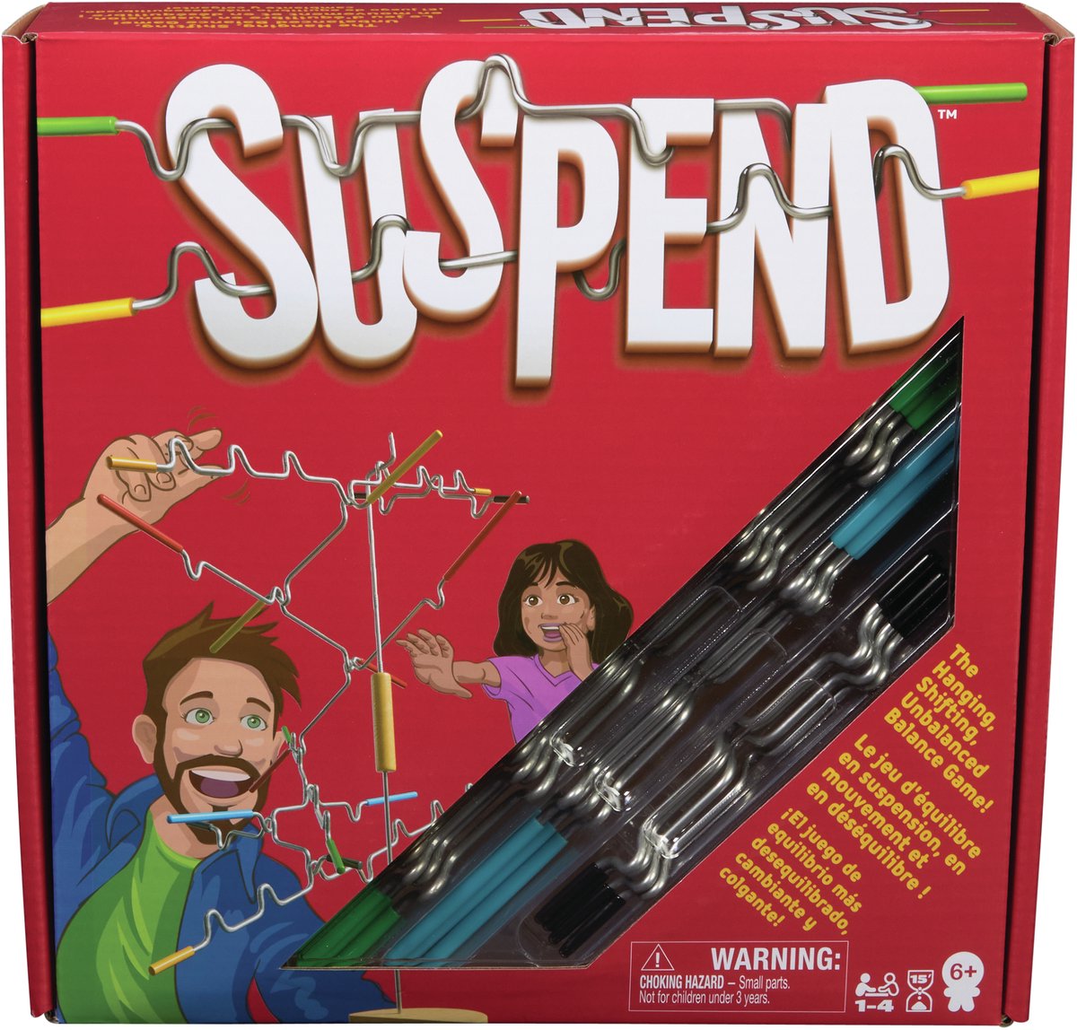Spin master games - suspender: un juego familiar equilibrado con ganchos complicados y manos firmes actividad divertida para niños adultos y noche de juegos con toda la familia juguetes educativos de 1 a 4 jugadores