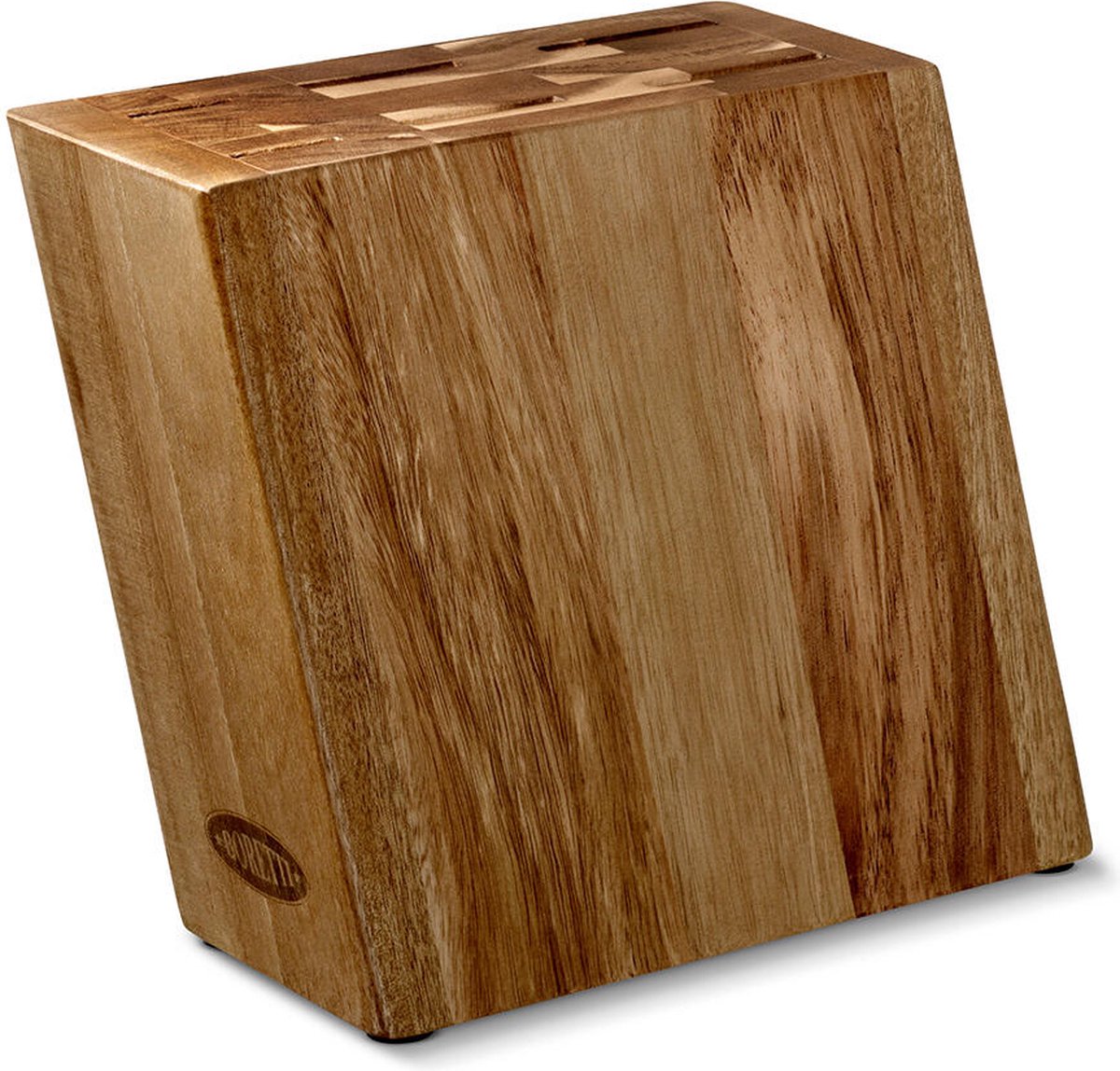 Ceppo portacoltelli Boretti - realizzato in legno di acacia - un ceppo portacoltelli elegante e di stile, perché questi coltelli meritano un podio.