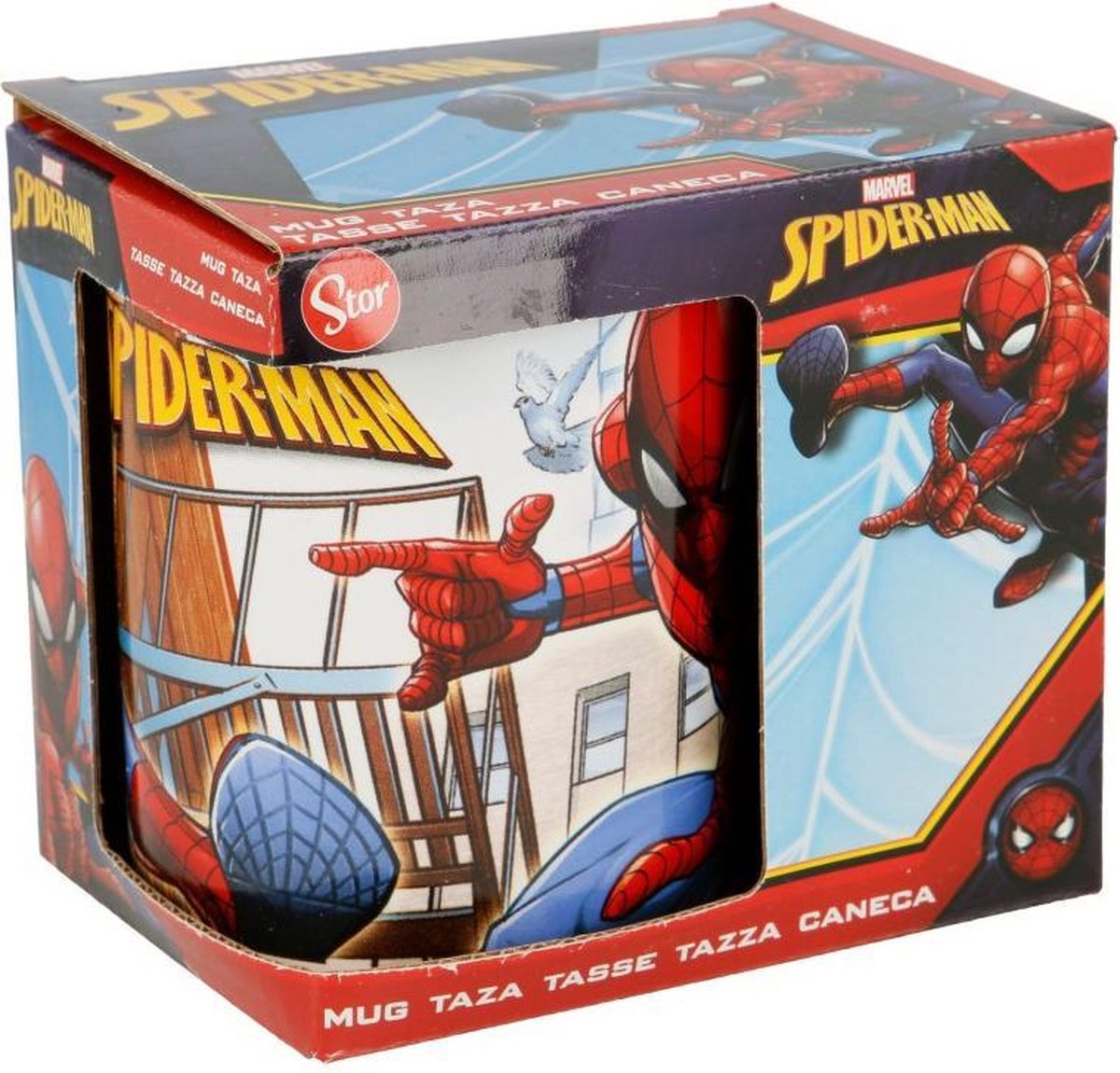 Tazza Spider-Man Spiderman Great Power ceramica rosso blu (11,7 x 10 x 8,7 cm) (350 ml)