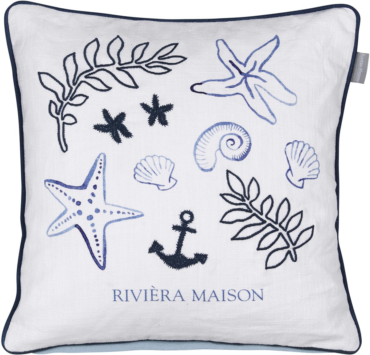 Riviera maison rivièra maison sail away cuscino cuscino decorativo - 45 x 45 cm - blu