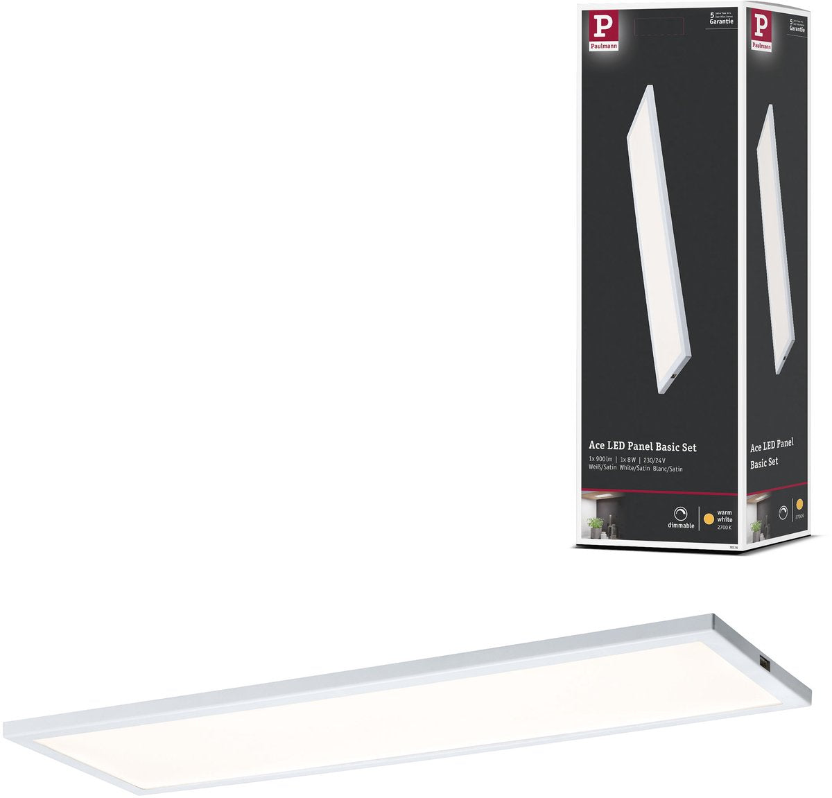 Paulmann iluminación LED bajo mueble ace angular 300x100 mm 520lm 2700k blanco, satinado regulable