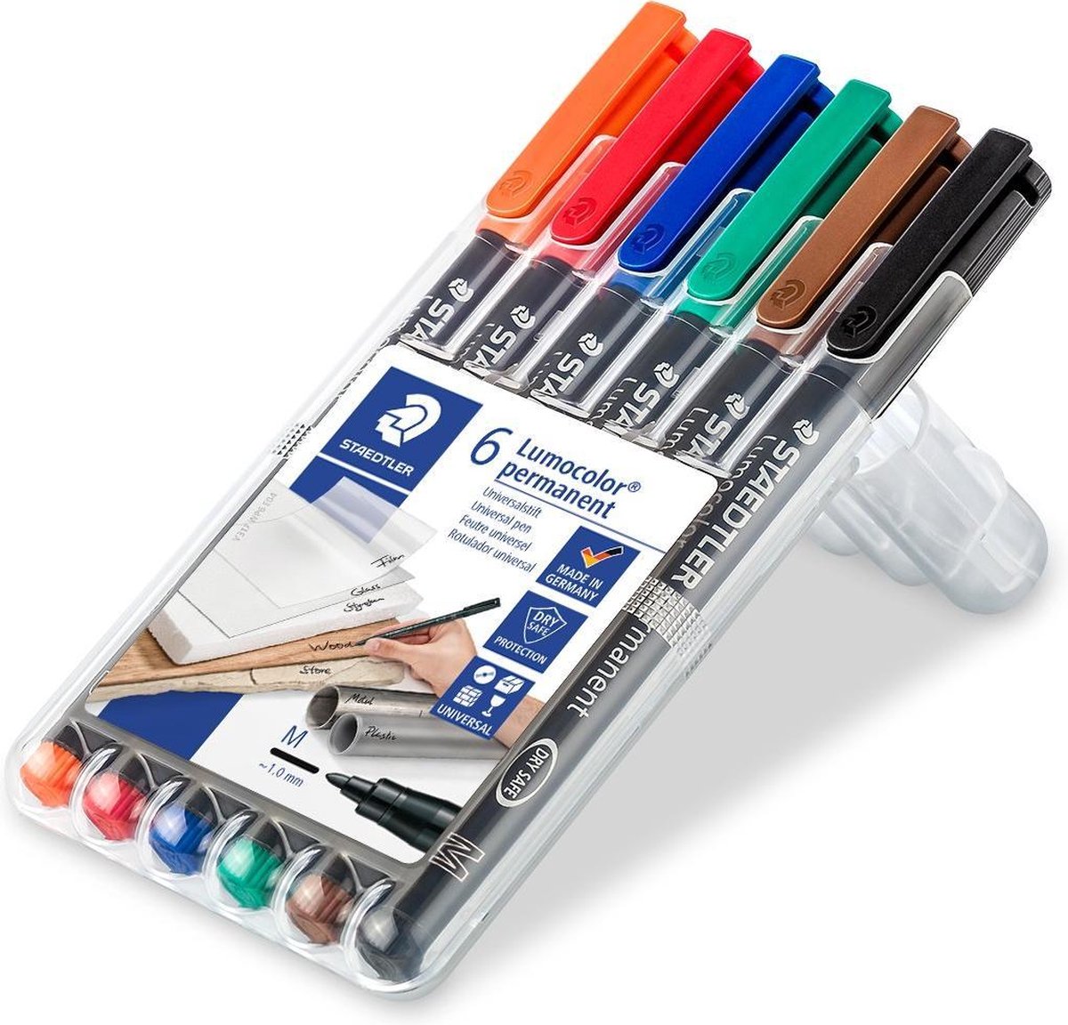 Staedtler lumocolor permanent universele pen m 317 - box 6 kleuren