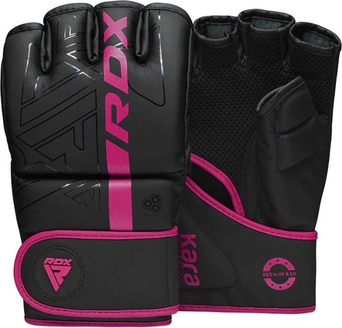 Rdx sports - f6 kara - guantes de boxeo - guantes mma - entrenamiento - guantes de artes marciales - boxeo - rosa - mate - talla s