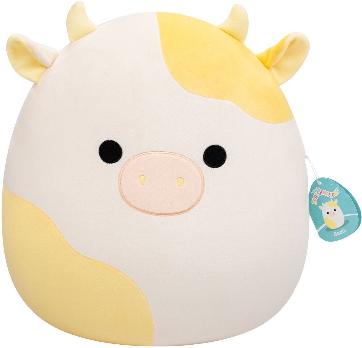 Jazwares squishmallows - large plush (bodie - yellow spotted cow) - 40cm plush