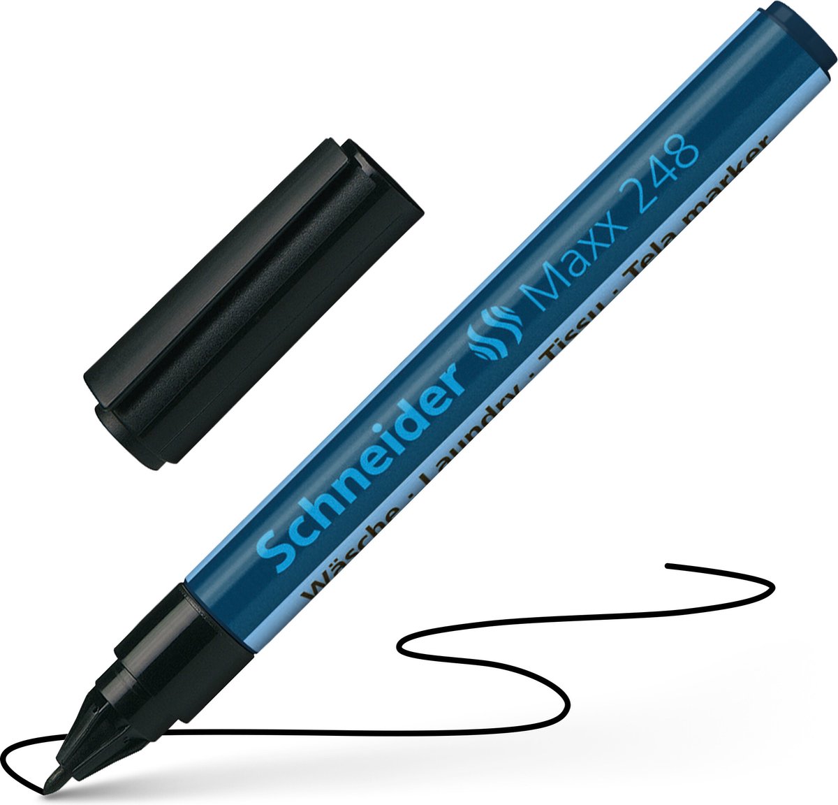 Schneider strumenti di scrittura marcatore a cera schneider - maxx 248 - larghezza linea 1,0 mm - nero - pennarello per tessuti - s-72481