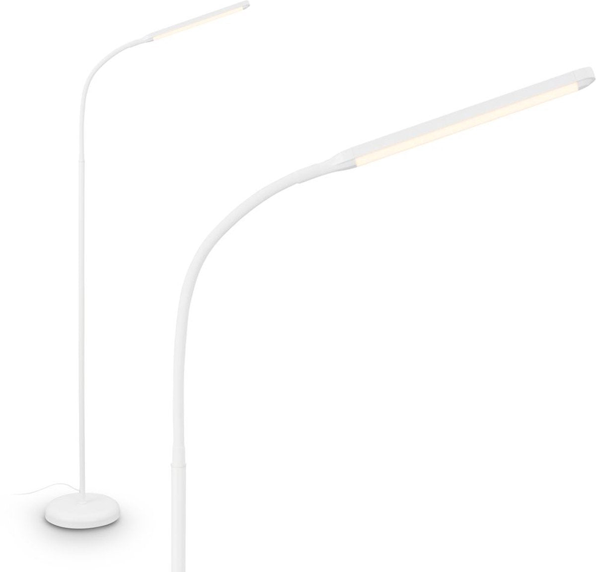 B.k.licht briloner mura – Lámpara de pie LED – regulable – 6w – 600lm – control táctil – orientable – blanco – lámpara de lectura moderna