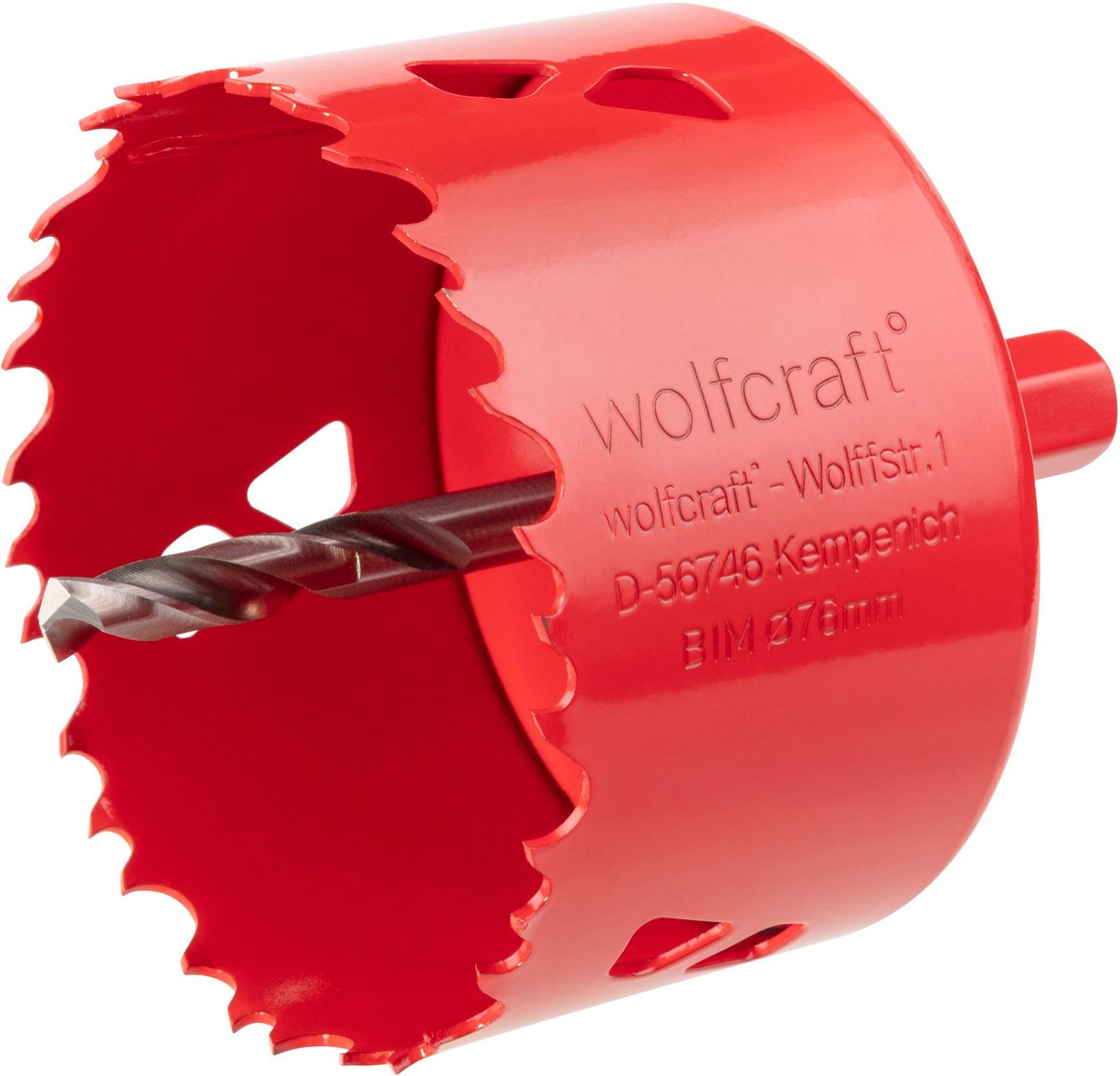 Wolfcraft - sierra de corona 76 mm - broca bim 76 mm - sierra de corona - 5494000