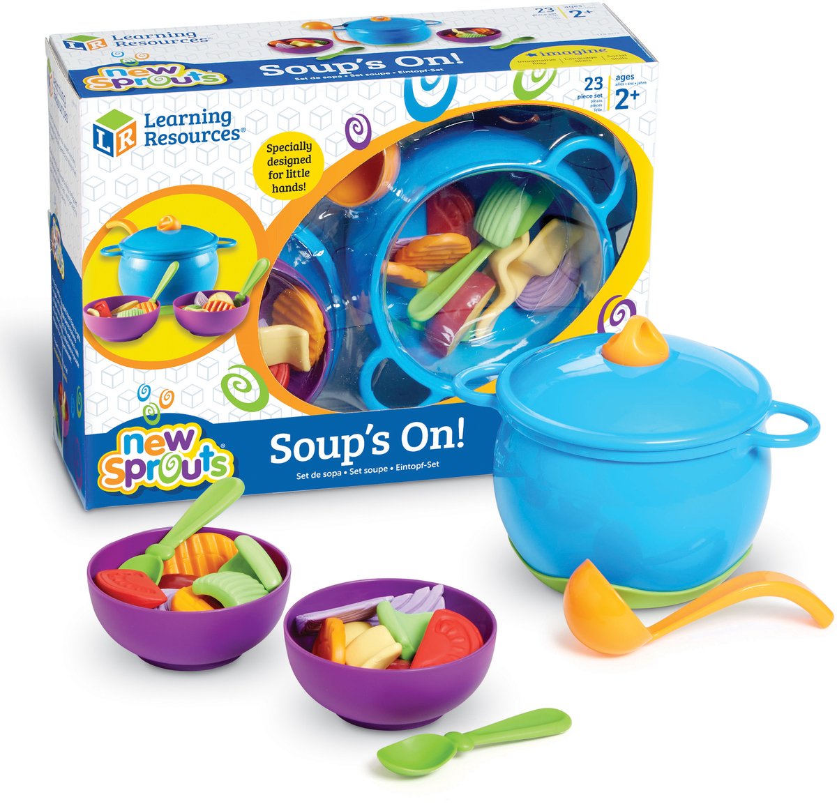 Set di giocattoli per preparare zuppe con risorse didattiche: gioco di ruolo educativo. - 3+