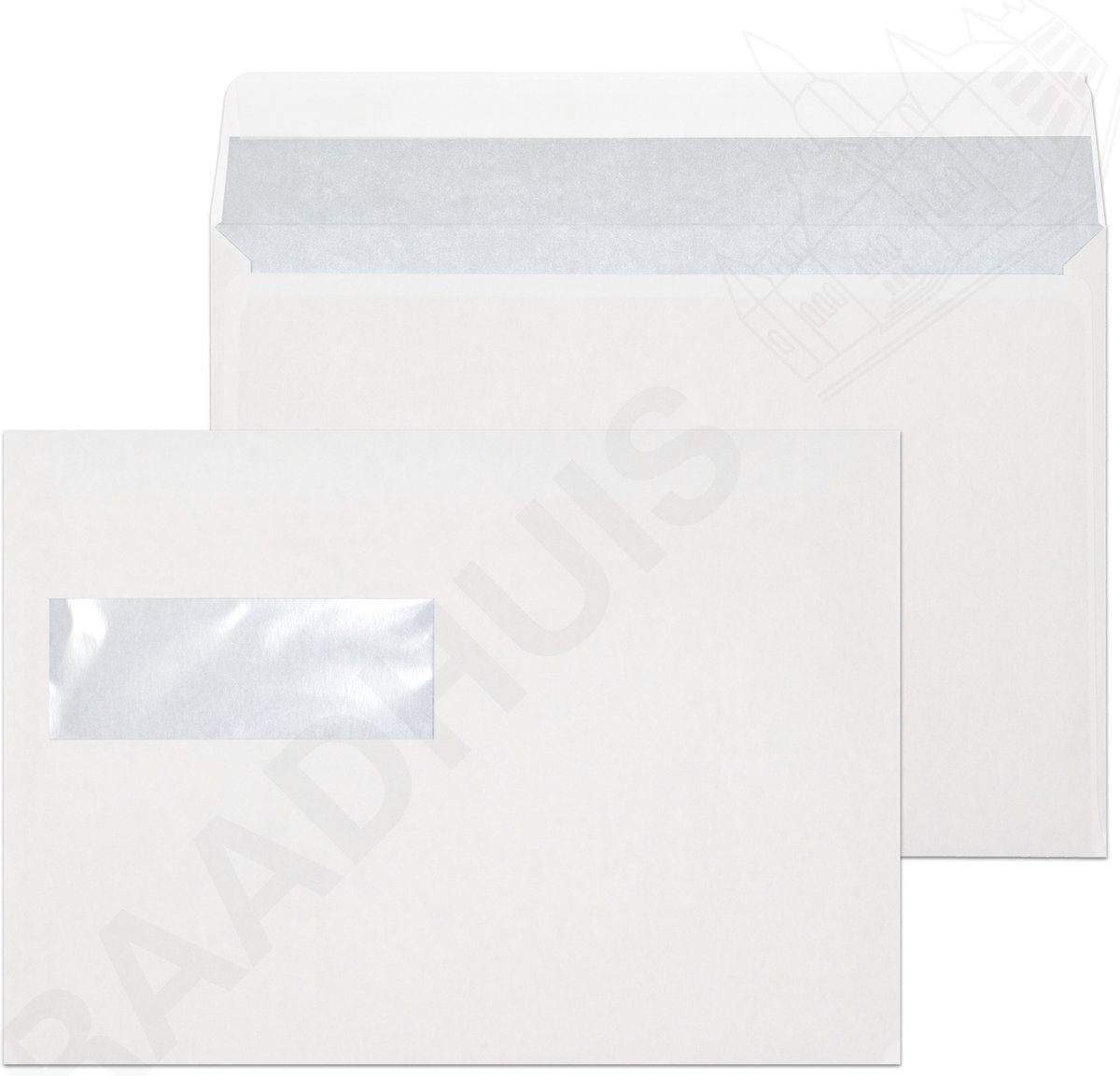Raadhuis dienstenvelop c5 - 162x229mm - venster links - met plakstrip - wit - 100 stuks - envelop - rd-402560-100
