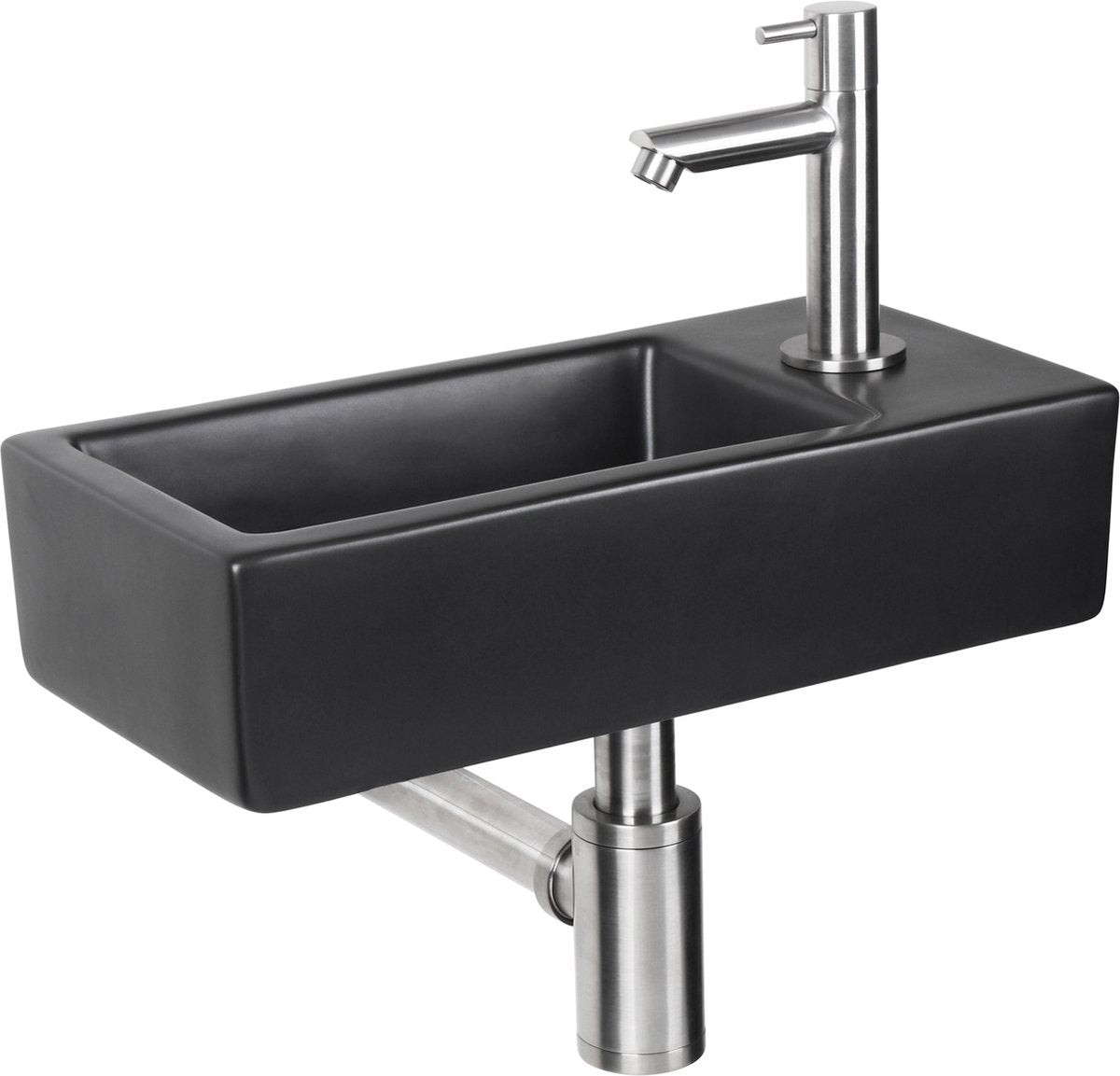 Set fontana Differnz hator - 9x37,5x18,5 cm - rettangolo - 1 foro per rubinetto - nero