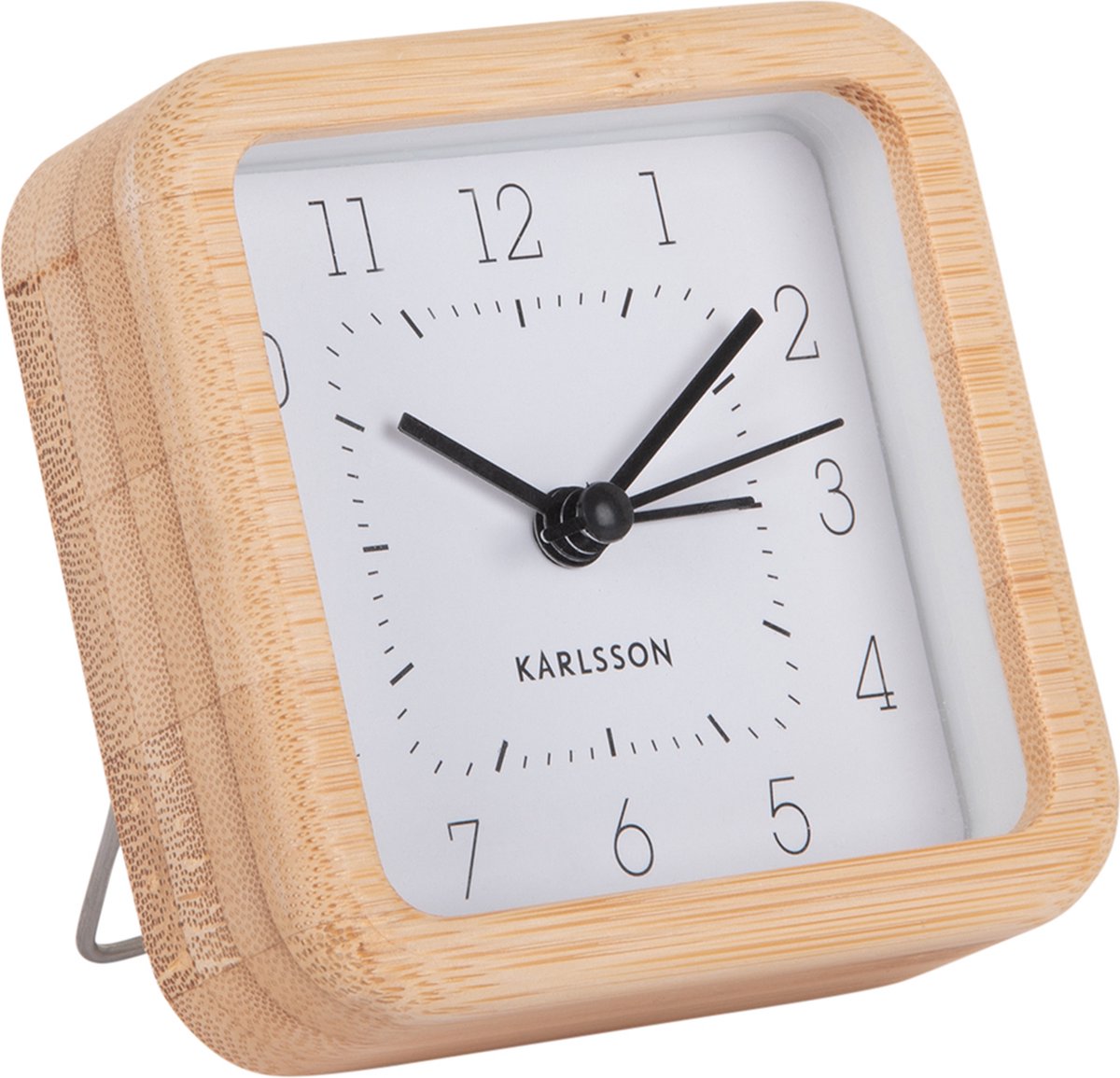 Karlsson - elegante reloj despertador cuadrado - blanco