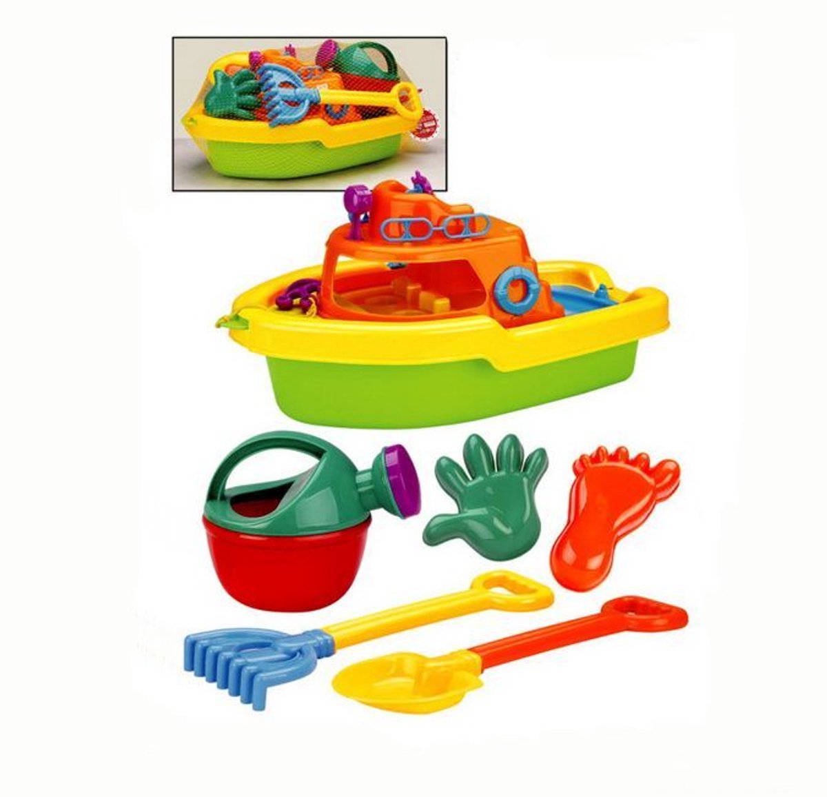 Set da spiaggia barca Amuuso 44 cm con accessori.