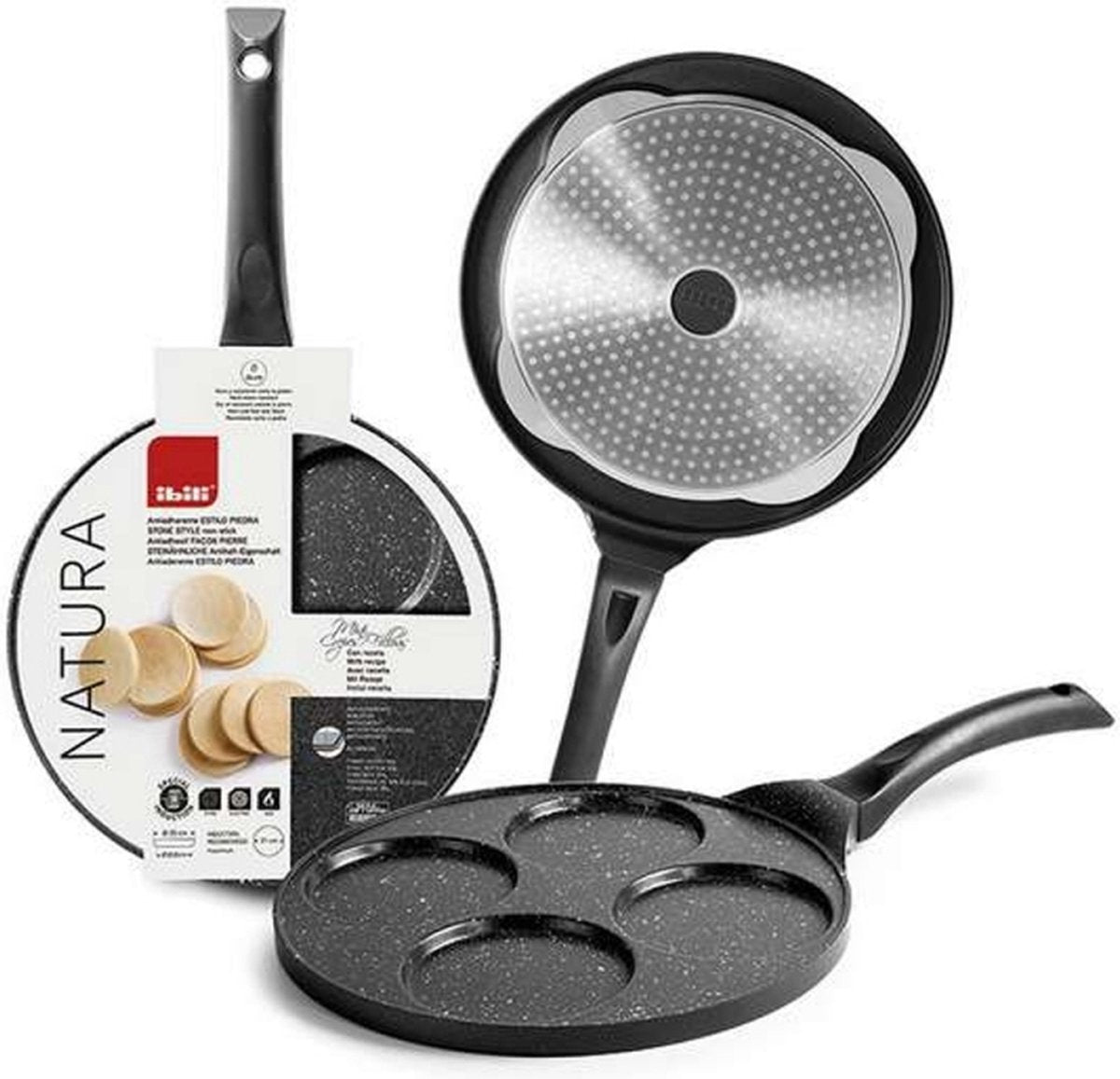 Molde para tortitas blinis Ibili natura con 4 formas - ø 26cm