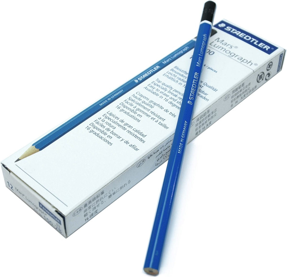 Lápiz staedtler mars lumograph 6b 12 piezas 100-6b