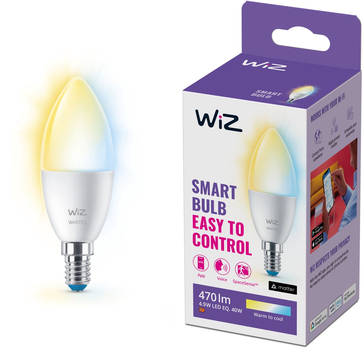 Wiz Candle Lamp C37 E14