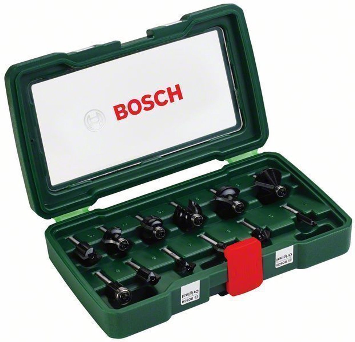 Set frese Bosch da 12 pezzi con gambo 1 4