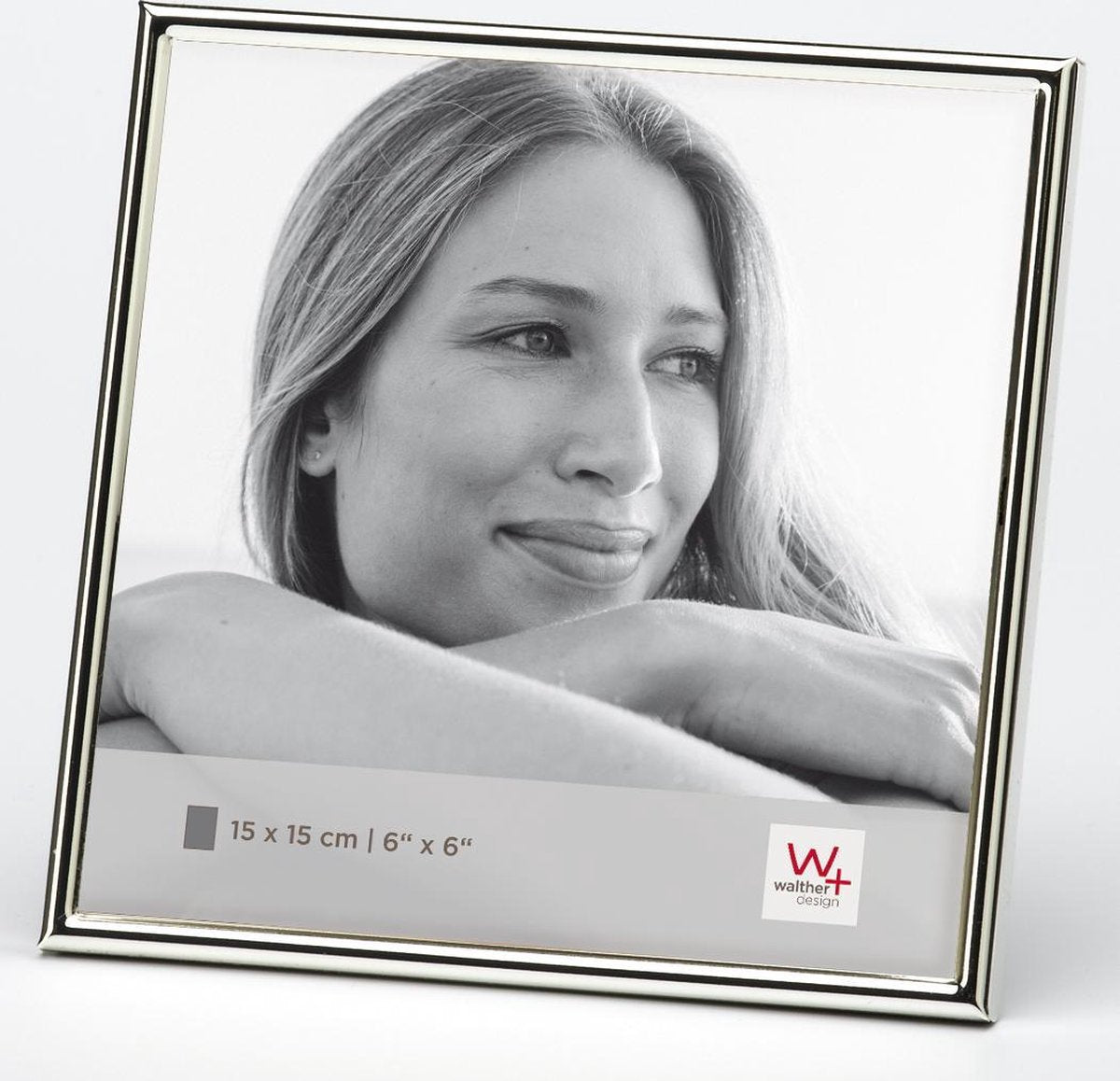 Walther design Chloe - cornice per foto - dimensioni foto 15 x 15 cm - argento