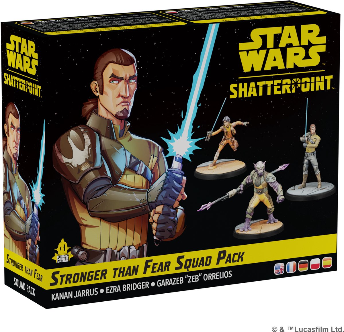 Juegos de masa atómica star wars shatterpoint más fuerte que el paquete de escuadrón del miedo - en fr de pl es