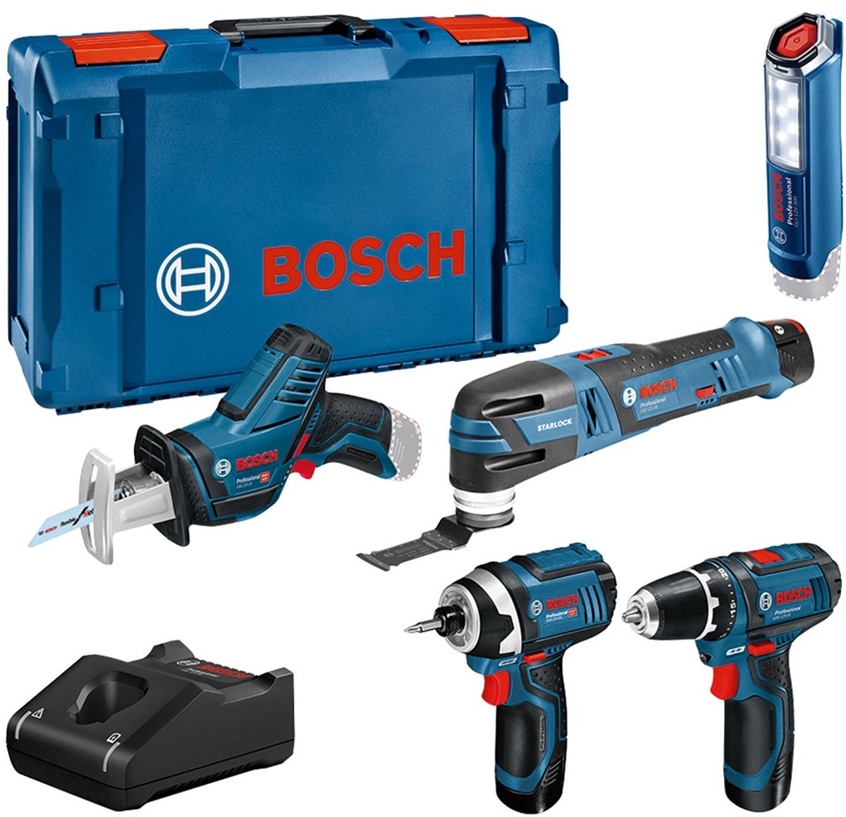 Set combinato batterie Bosch Professional 5 pezzi 12v 3x 2.0ah in xl-boxx - 0615990n1d