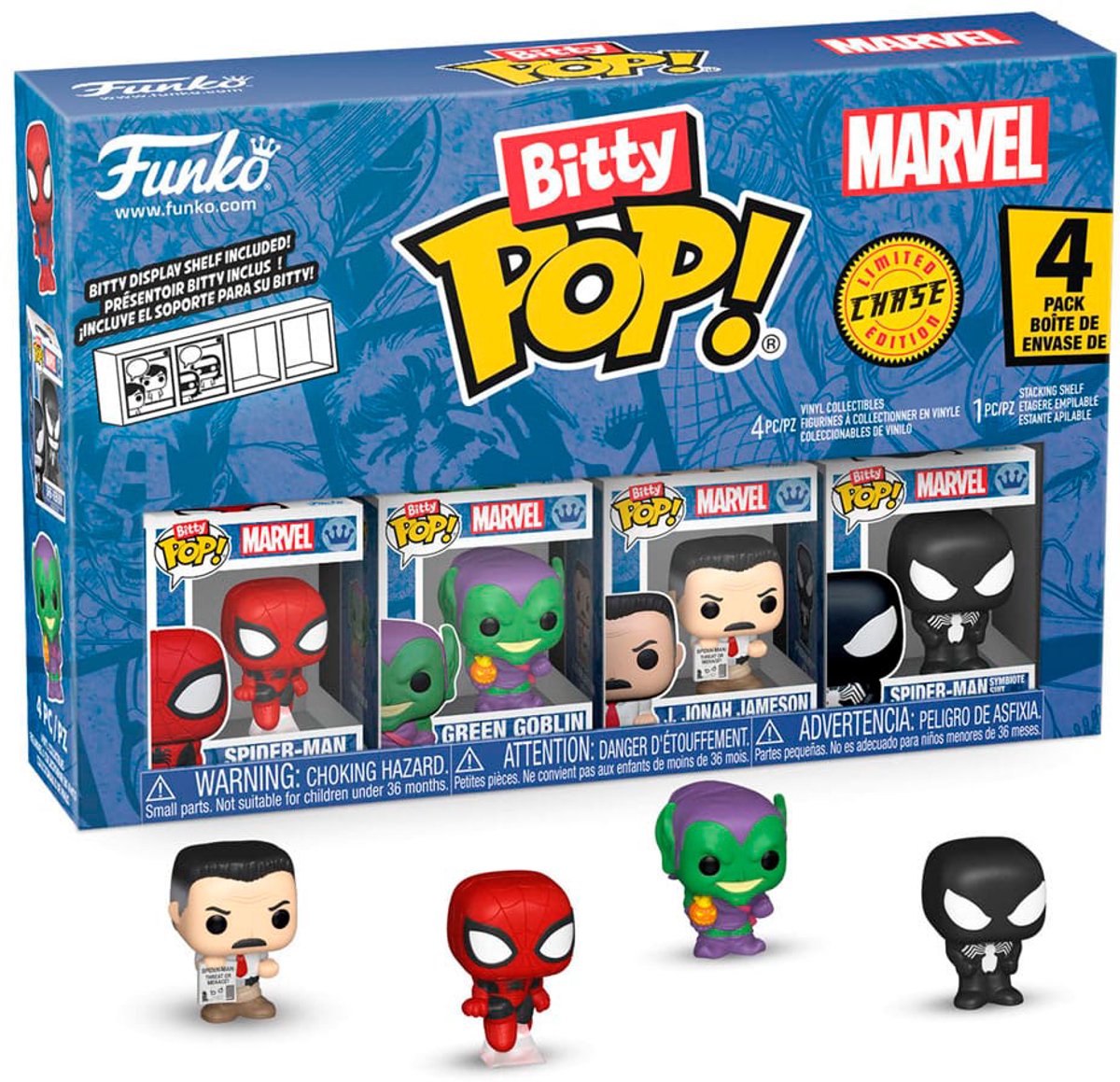 Funko bitty pop! - spider-man - spider-man green goblin j. jonah jameson random chase