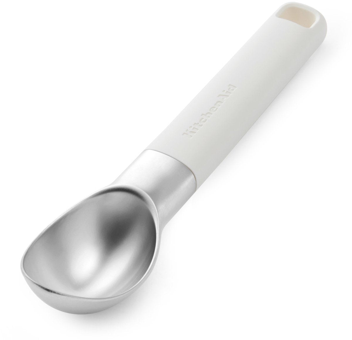 Cuchara para helado Kitchenaid, 21 cm, plástico acero inoxidable, blanco -