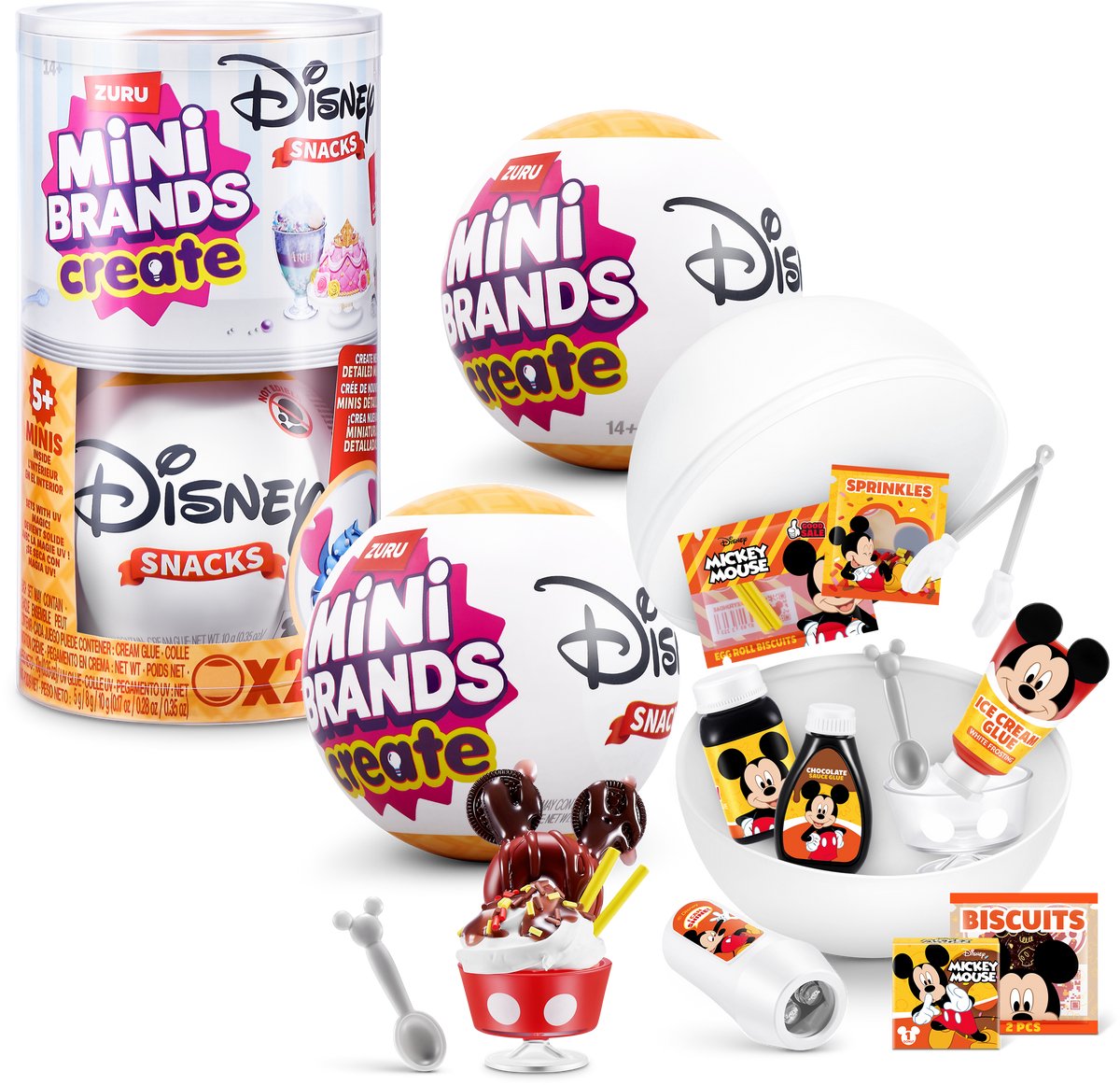 Mini marcas pack de 2 cápsulas con create disney snacks serie 1 cápsula de zuru