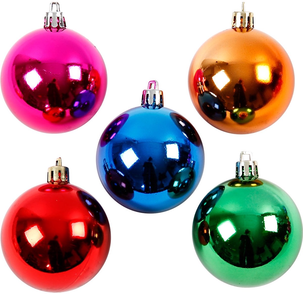 Bolas de Navidad Creativ company, d 6 cm, colores fuertes, 20 piezas 1 caja