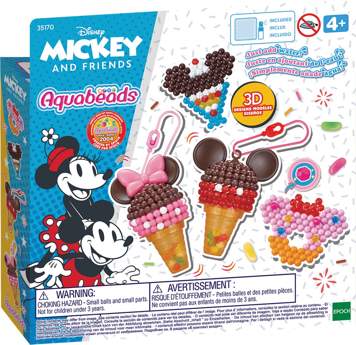 Aquabeads set de helados 3d mickey friends