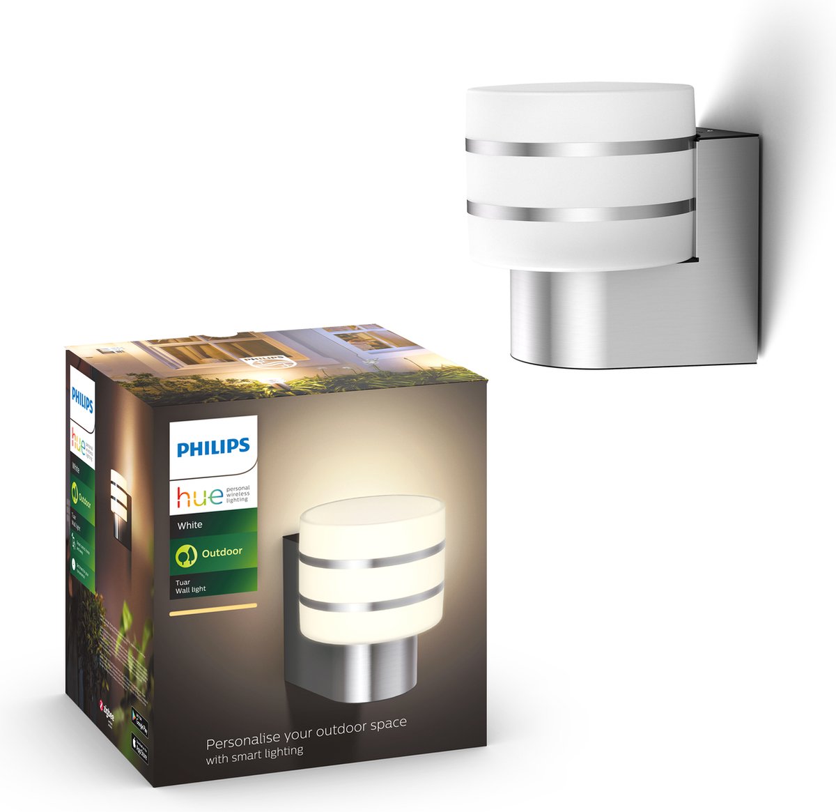 Lámpara de pared Philips Hue Tuar - luz blanca cálida - aluminio