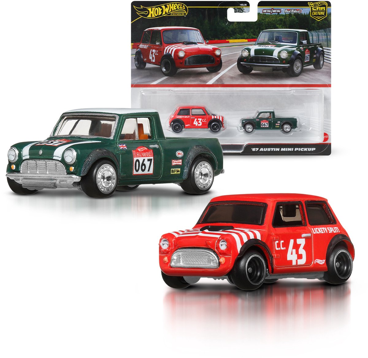 Hot Wheels Premium Car Culture set da 2: Morris Mini e Austin Mini Pickup del '67