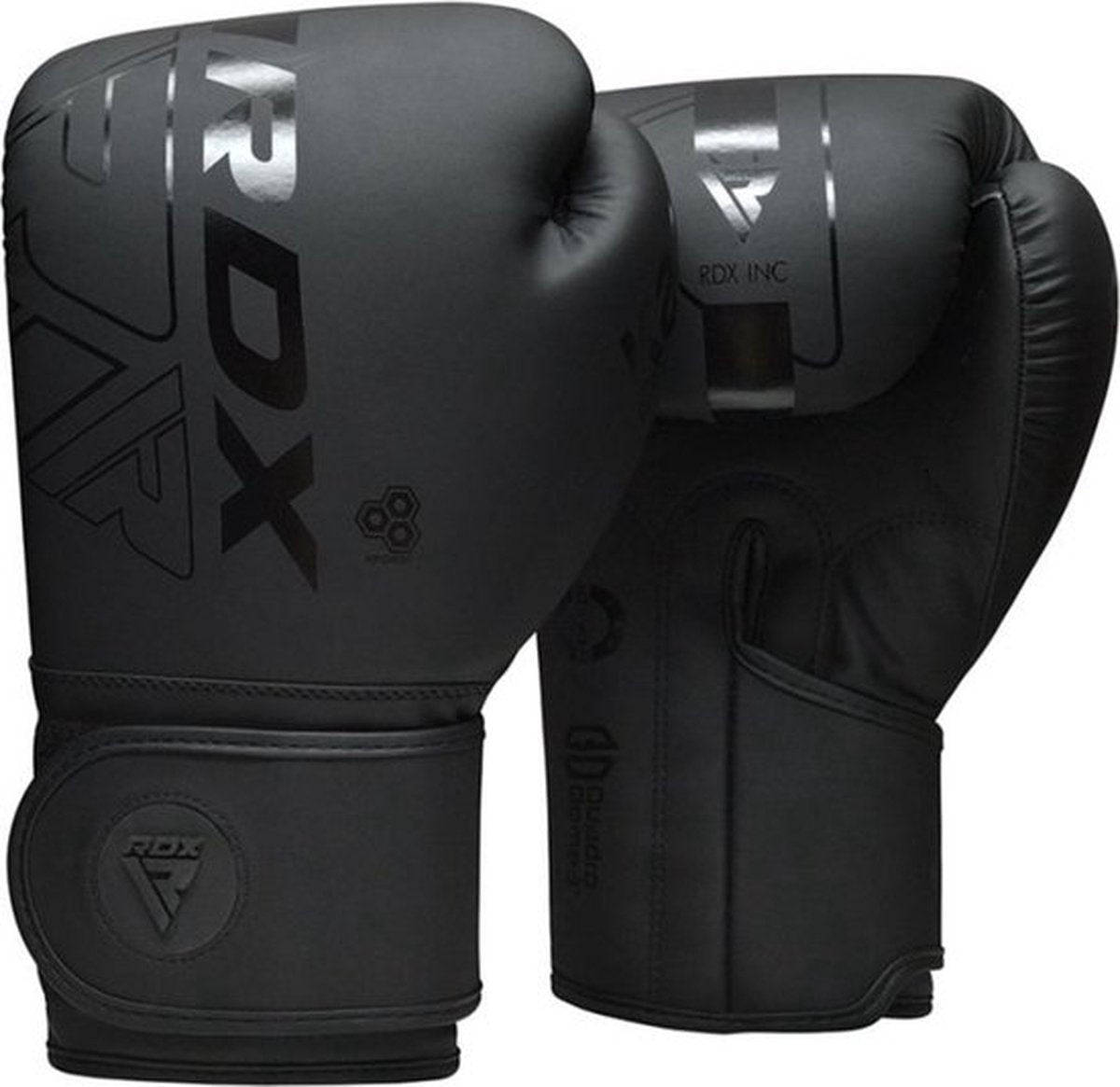 Guantoni da boxe Rdx Sports F6 Kara - Guantoni da boxe - Allenamento - Guanti per arti marziali - Boxe - Nero - Opaco - 12 oz