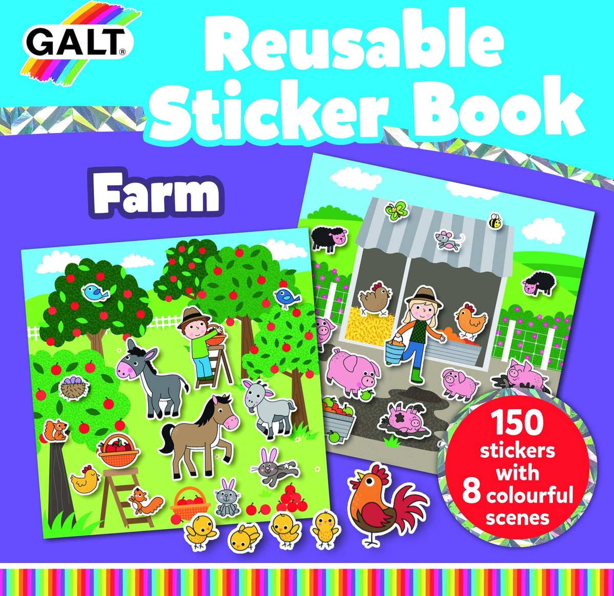 Galt libro de pegatinas reutilizable granja 158 piezas 21 cm