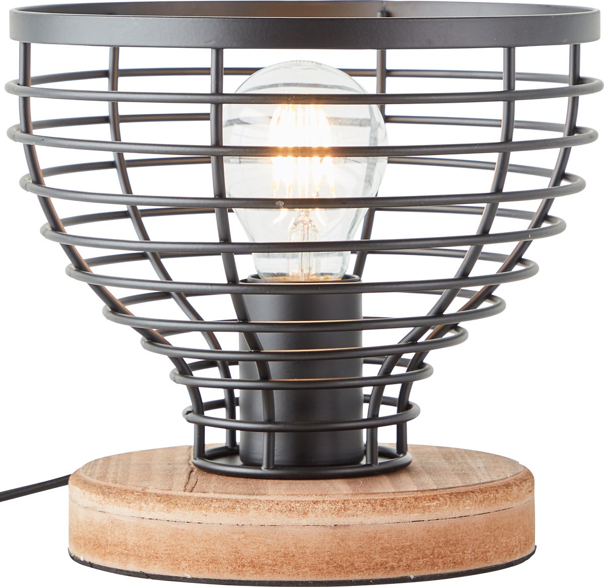 Brilliant avia - lampada da tavolo - e27 max 1x40w - colore legno nero