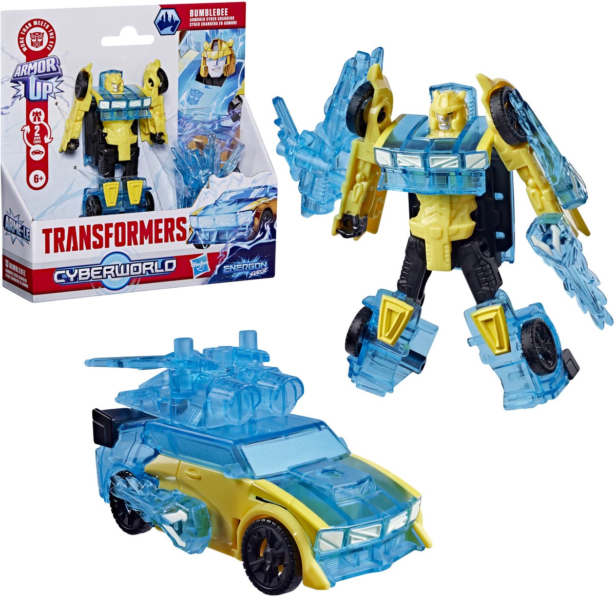 Transformers cyberworld energon surge bumblebee corazzato cyber changer - action figure