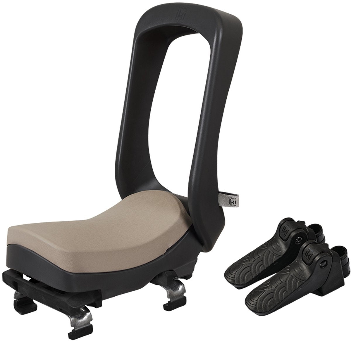 Urban iki junior fietsstoeltje - bincho black inaho beige - met montagekader