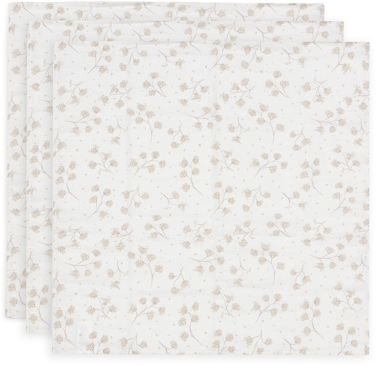 Jollein hydrofiele doek small - 70x70cm - leafy dreams - 3 stuks